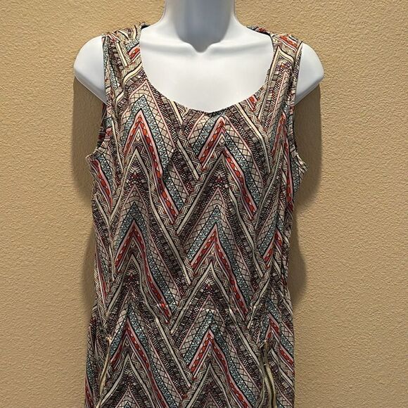 PURA VIDA Printed SLEEVELESS‎ Sun DRESS Size large Elastic waist - Picture 1 of 9